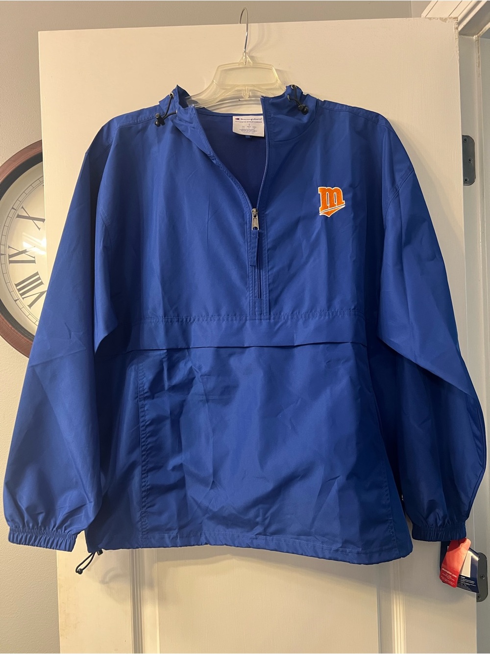 NWT Chanpion foldable hooded half zip up jacket size L
